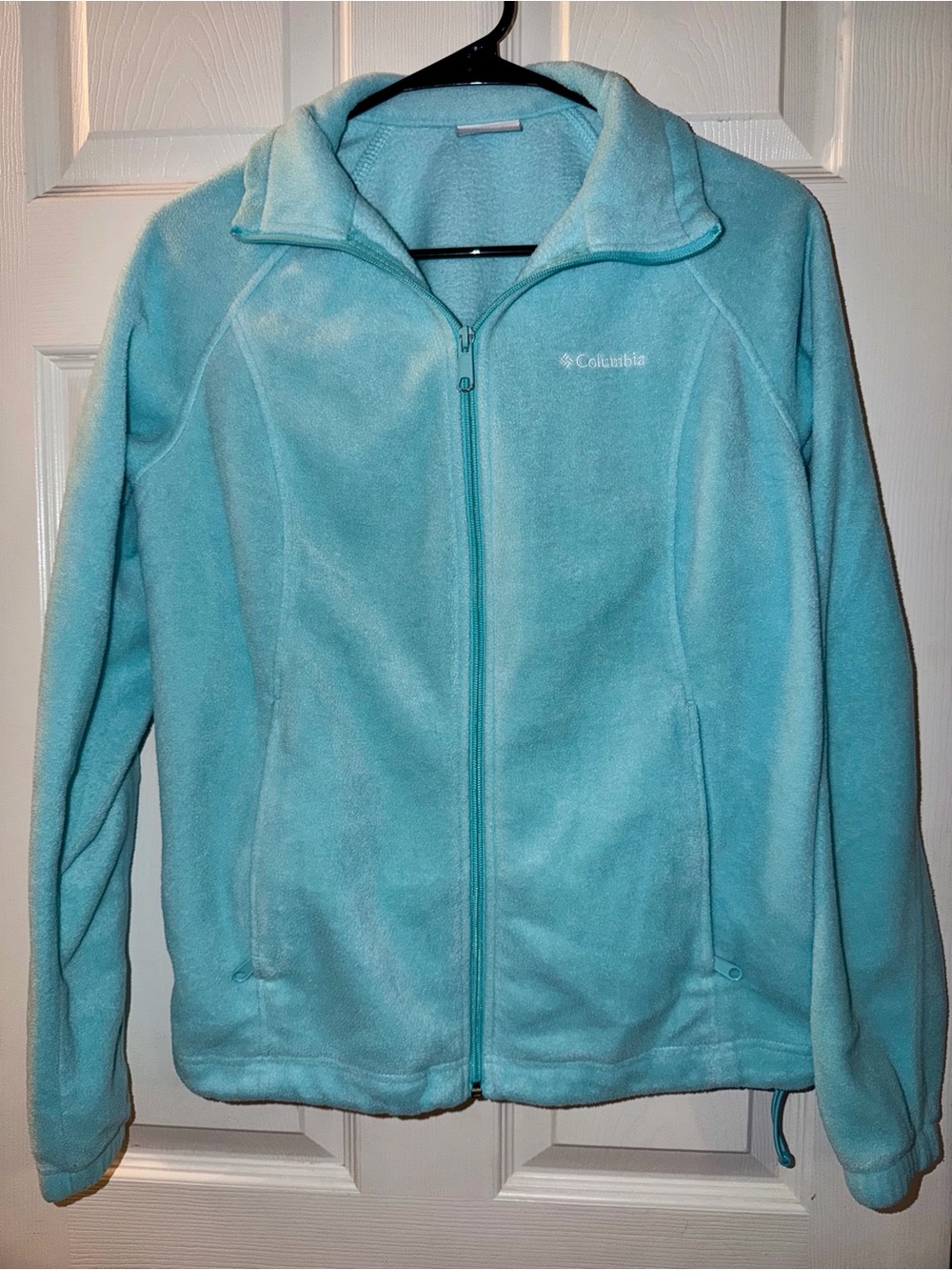 Columbia Teal Blue Full-Zip Fleece Jacket